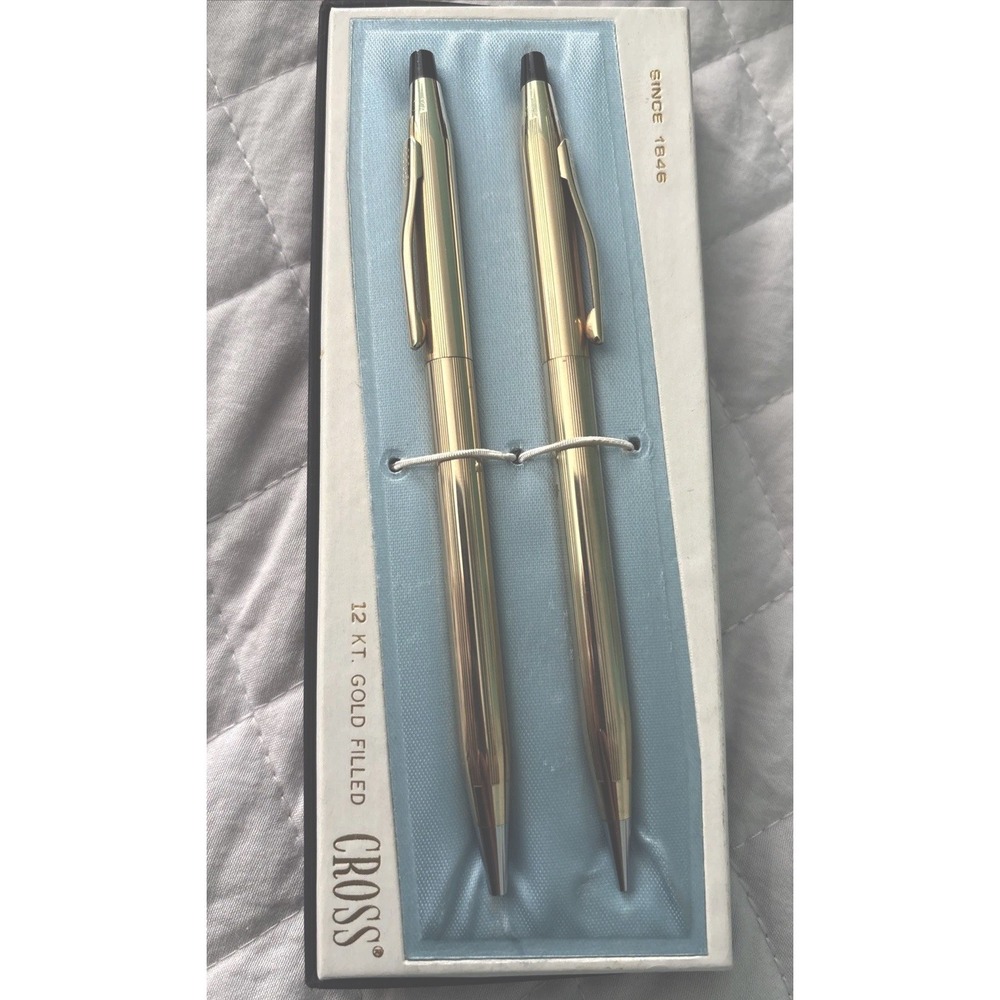VNT Cross Century Classic Set 12K Gold  Ballpoint Pen & Pencil  Org Box #6601